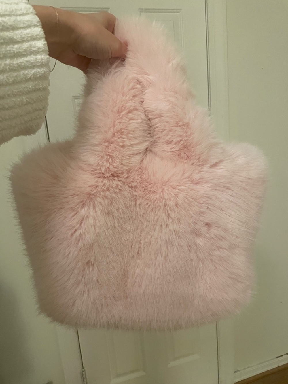 AKIRA Pink Faux Fur Handbag